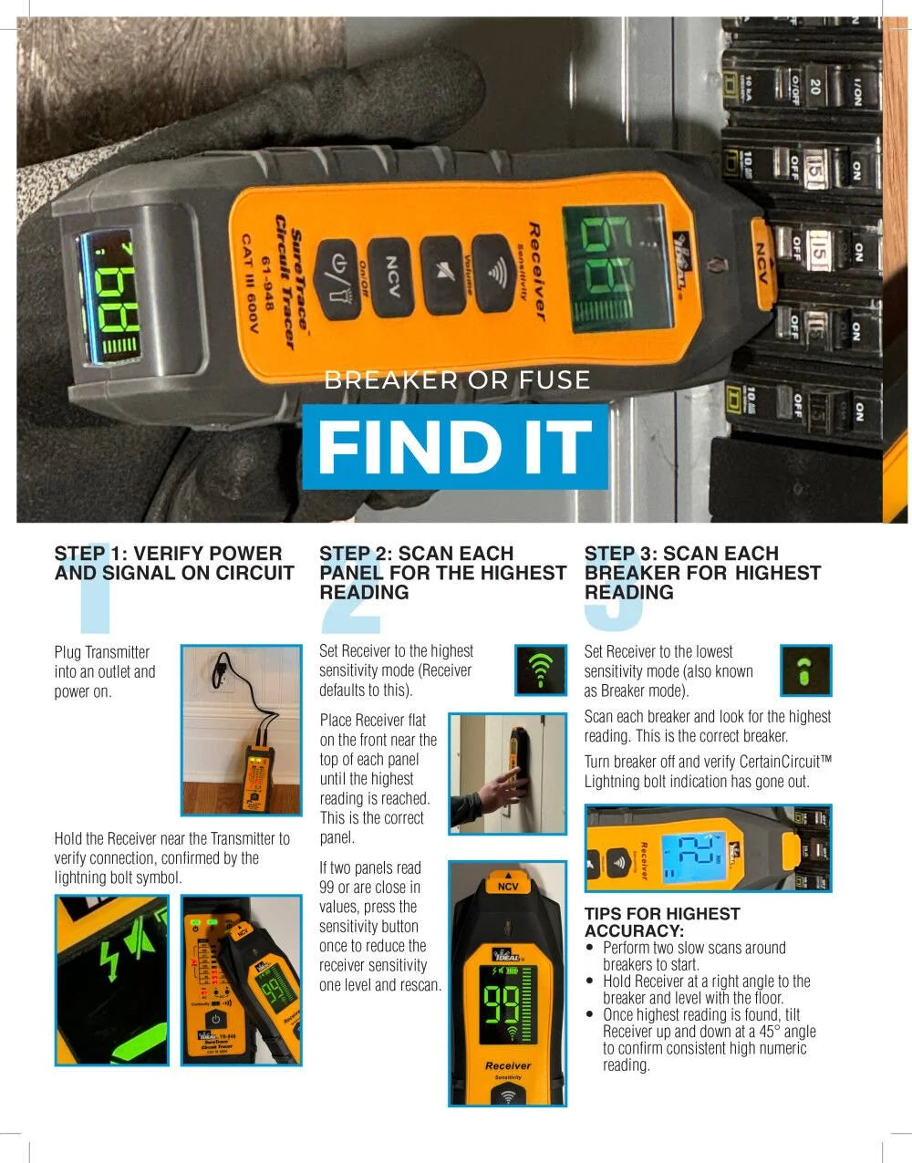 Ideal Industries Suretrace Plus Circuit Tracer 0-600V Ac/dc With Continuity Test