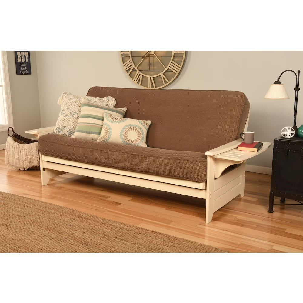 KODIAK Phoenix Frame-Antique White Finish-Marmont Mocha Mattress