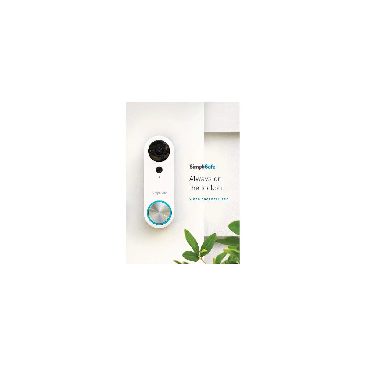 SimpliSafe SSDB3 Pro Video Doorbell, Wired - White.