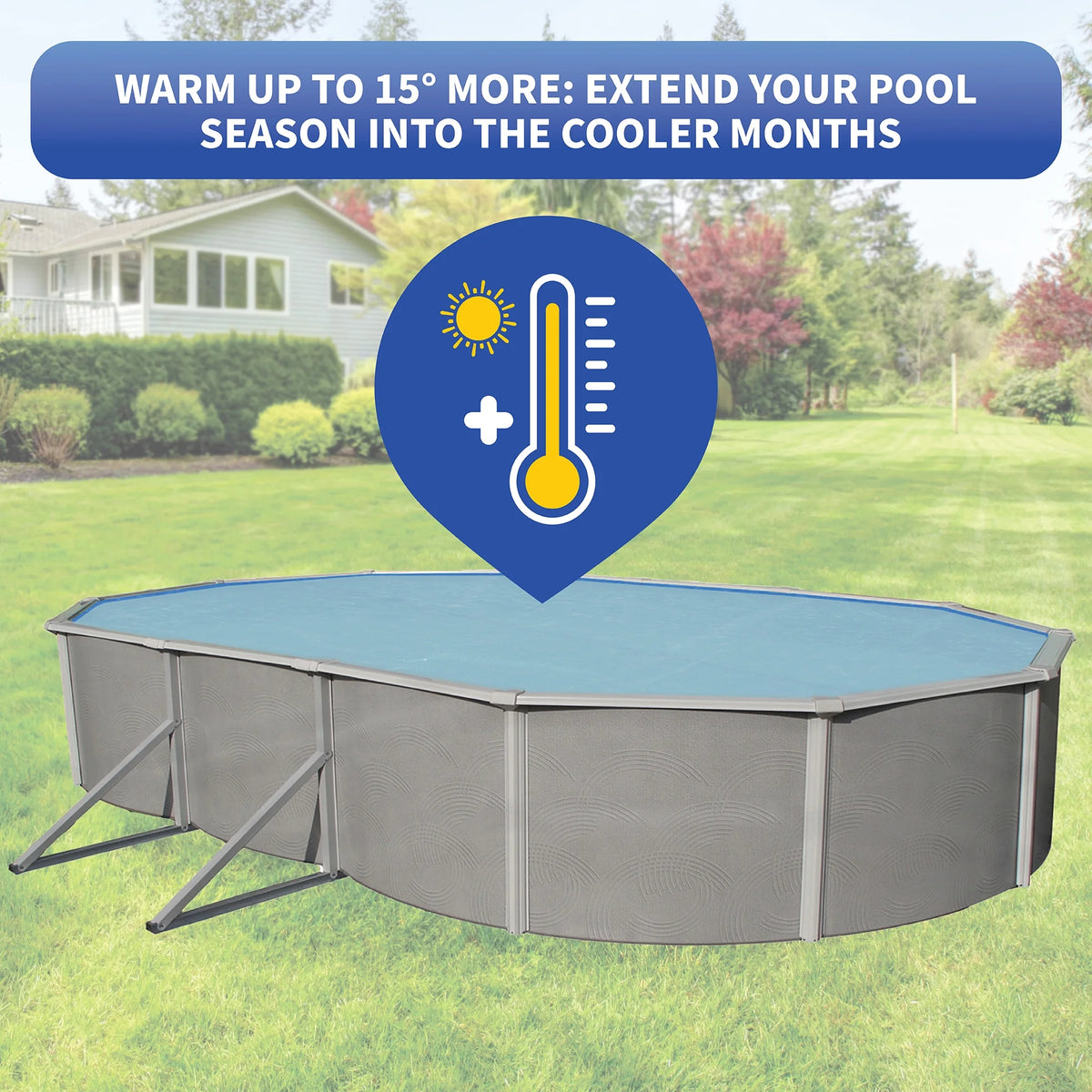 Blue Wave 12-mil Solar Blanket for Round Above-Ground Pools - Clear