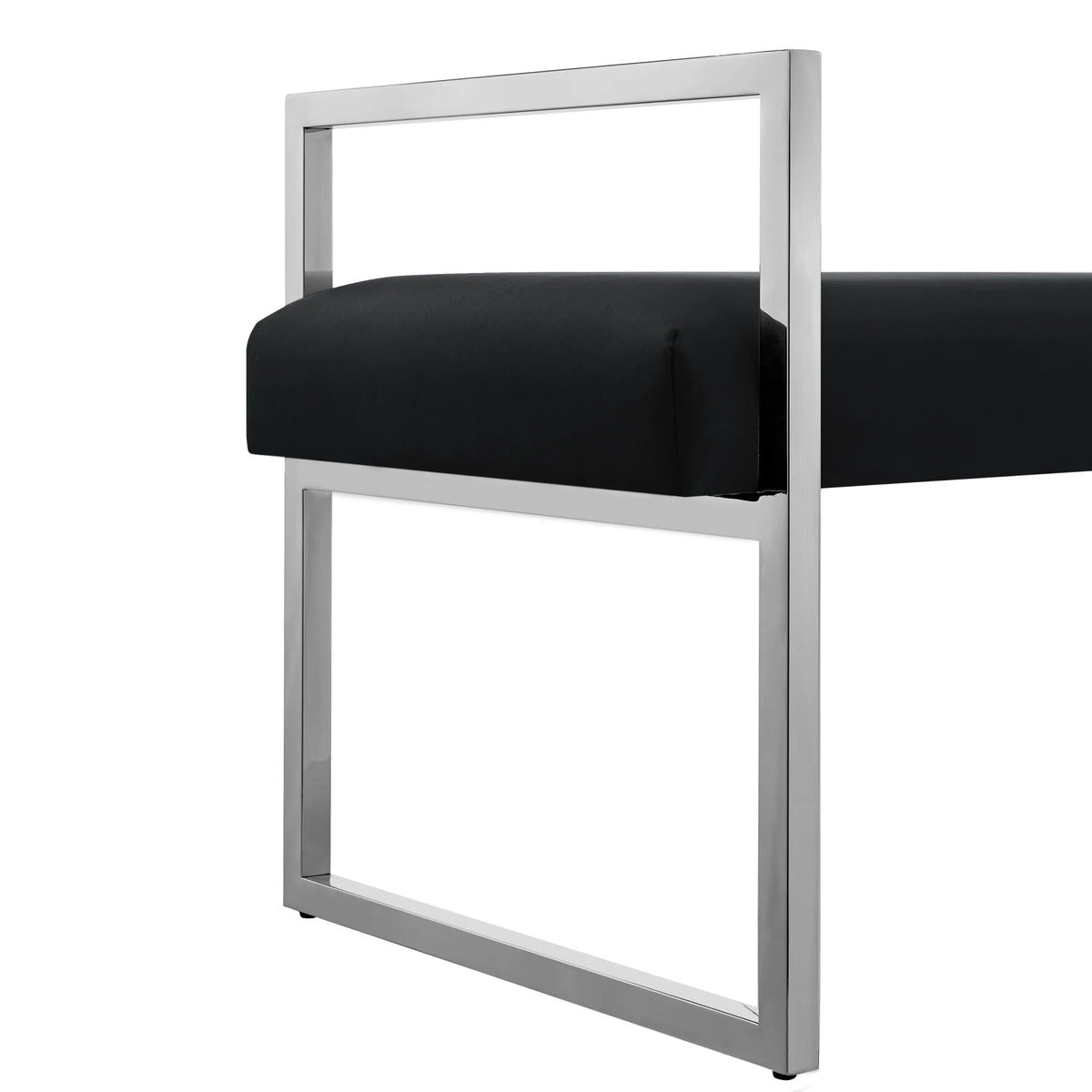 Madisen Velvet Bench with Gold Frame, Navy