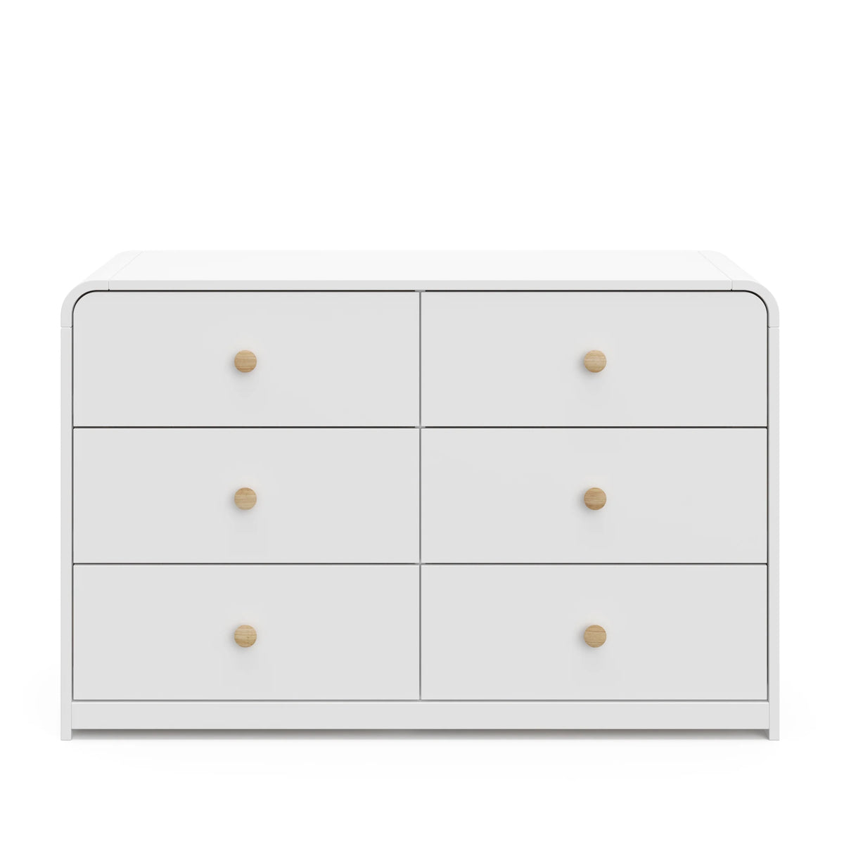 Storkcraft Santos 6 Drawer Nursery Double Dresser, White