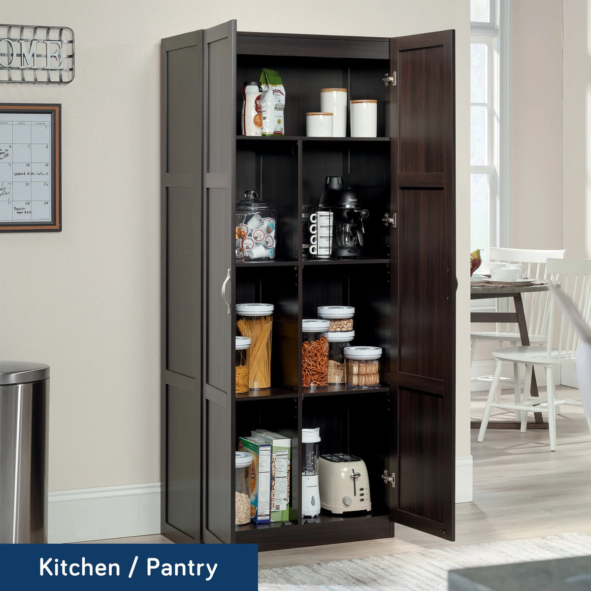 Sauder Select 2 Door Storage Cabinet, Reclaimed Pine Finish