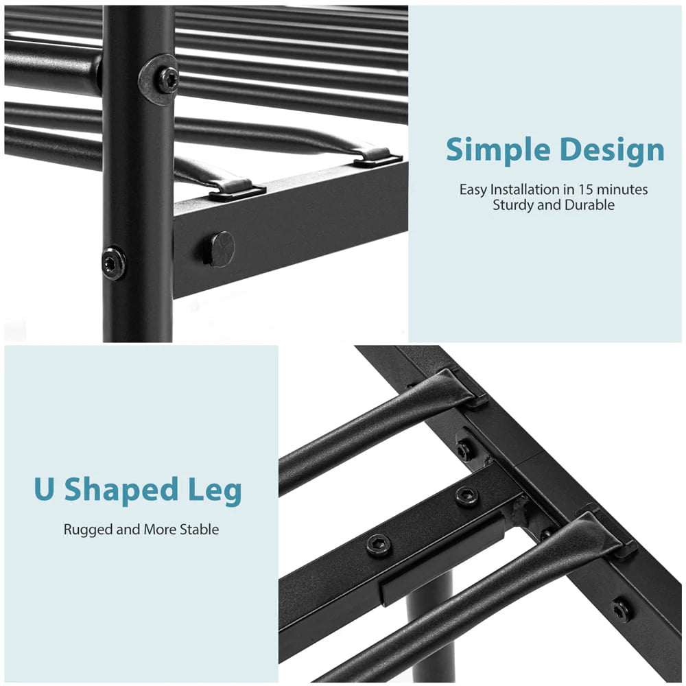 Lusimo Twin Bed Frame with Headboard Black 12 inch Metal Platform Bed Frame No Box Spring Needed Twin Size Easy Assembly