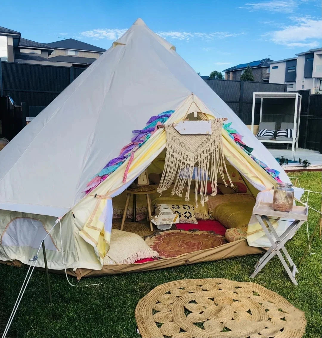 Been Younger Luxury New Oxford Fabric Glamping Tent 5M/16.4ft Waterproof Bell Tent for Outdoor Camping