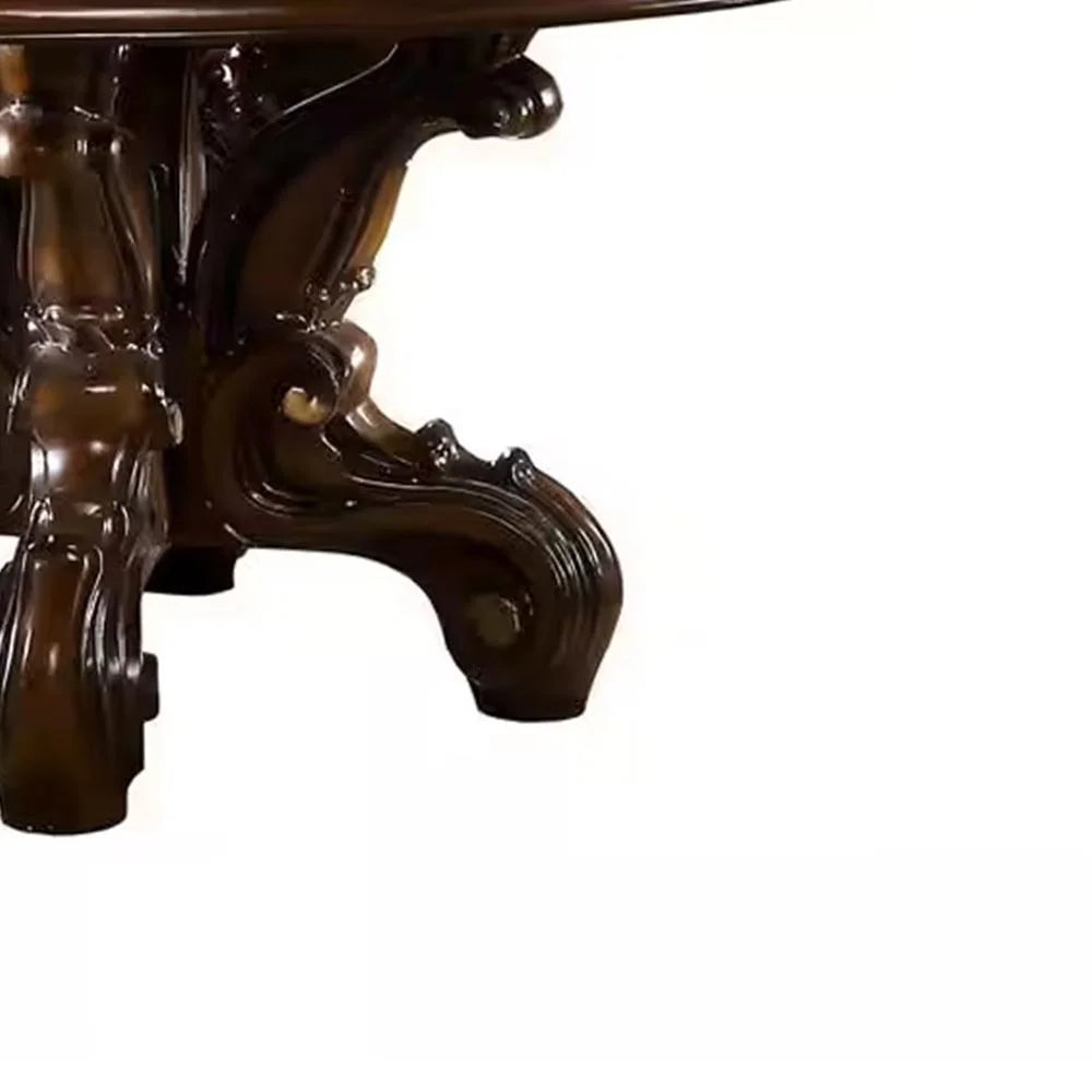 Acme Versailles Round Dining Table w/Single Pedestal, Cherry Finish Indoor