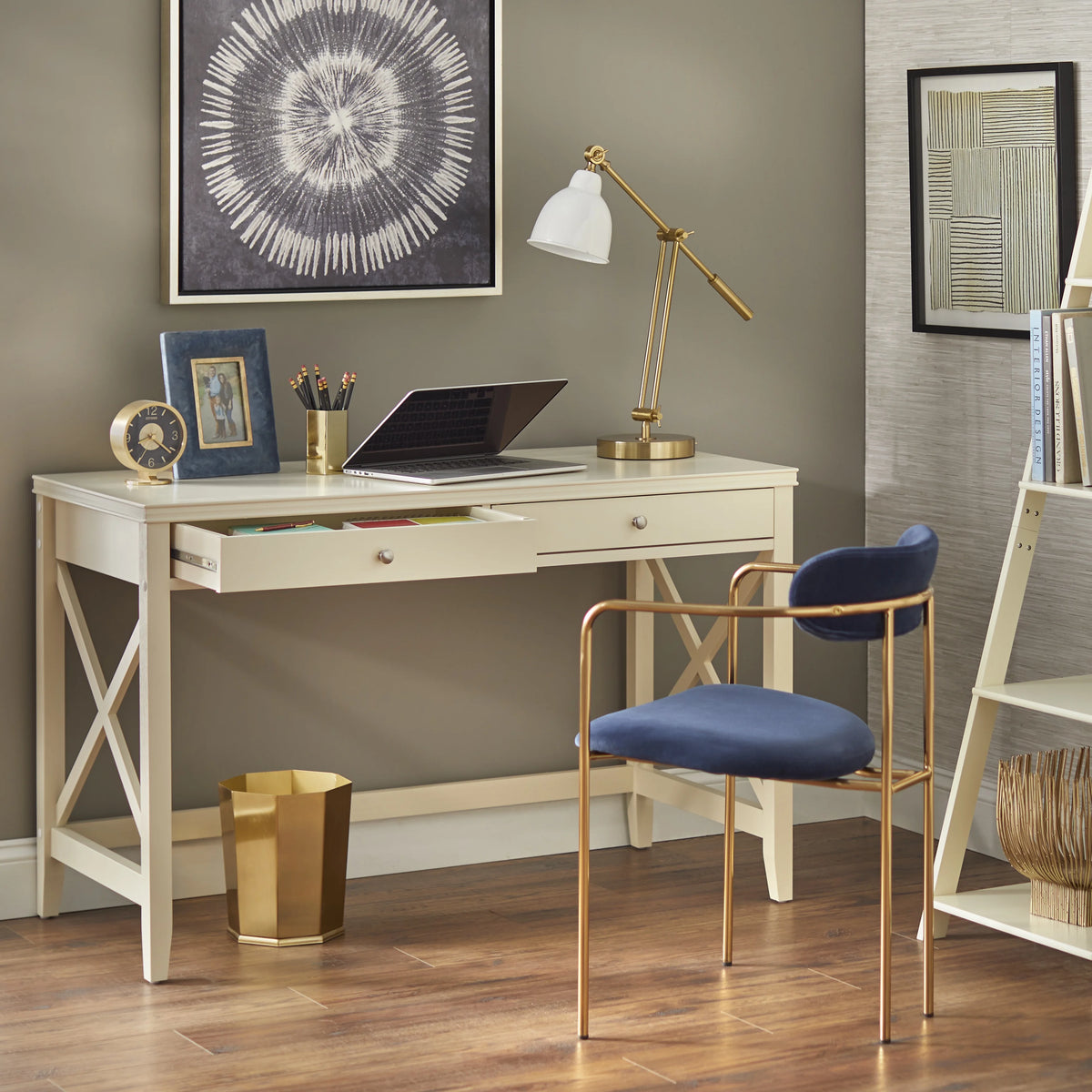Simple Living  Anderson X Desk Black Painted