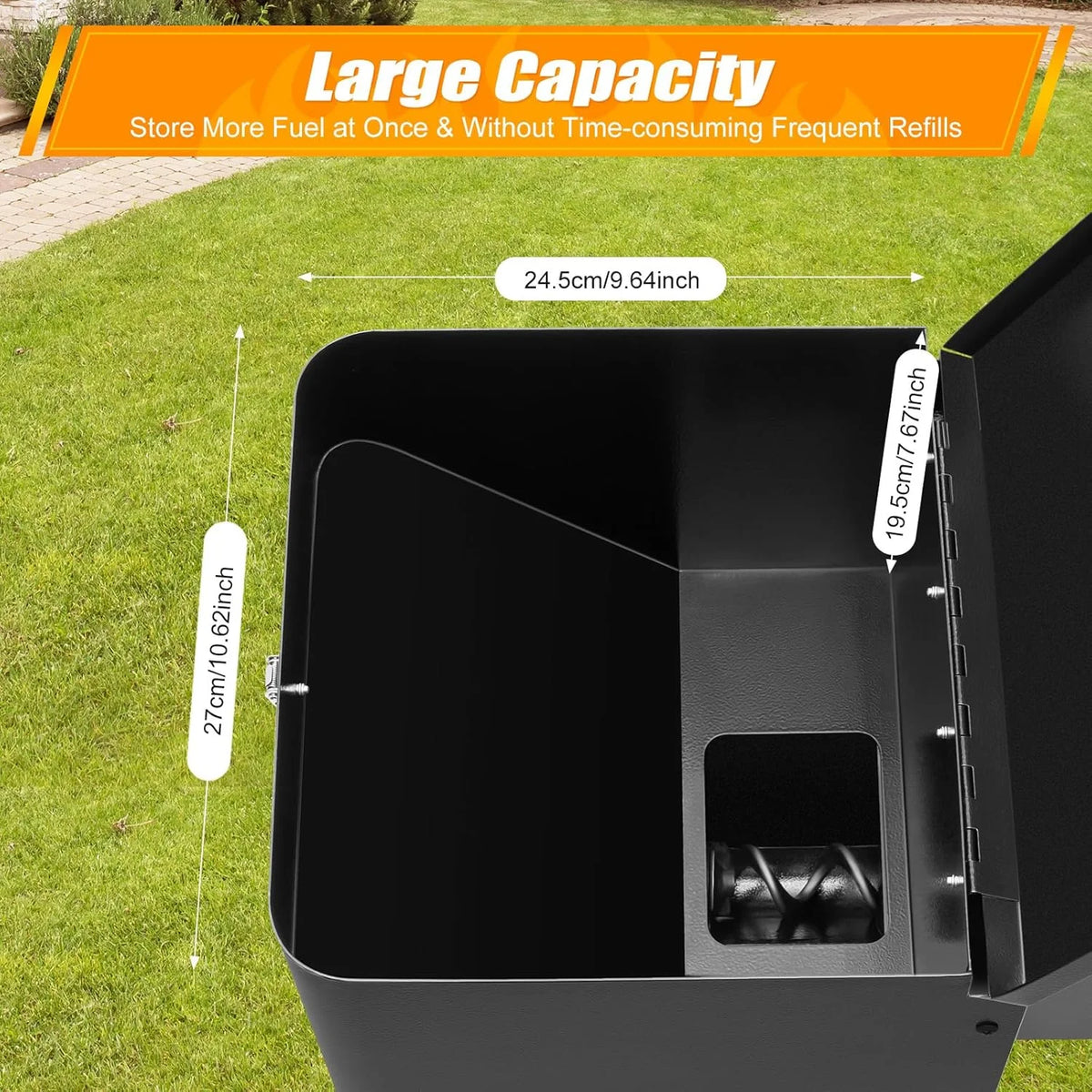 Vertical Pellet Hopper Assembly Kit with Digital Temperature Controller for BBQ Bake Roast