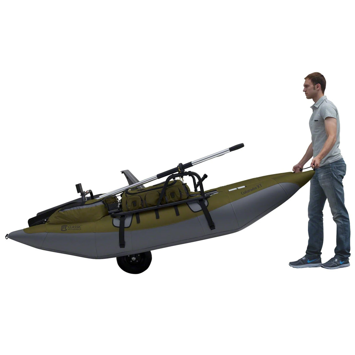 Classic Accessories Colorado XT Pontoon Fishing Boat, Pumpkin/Grey