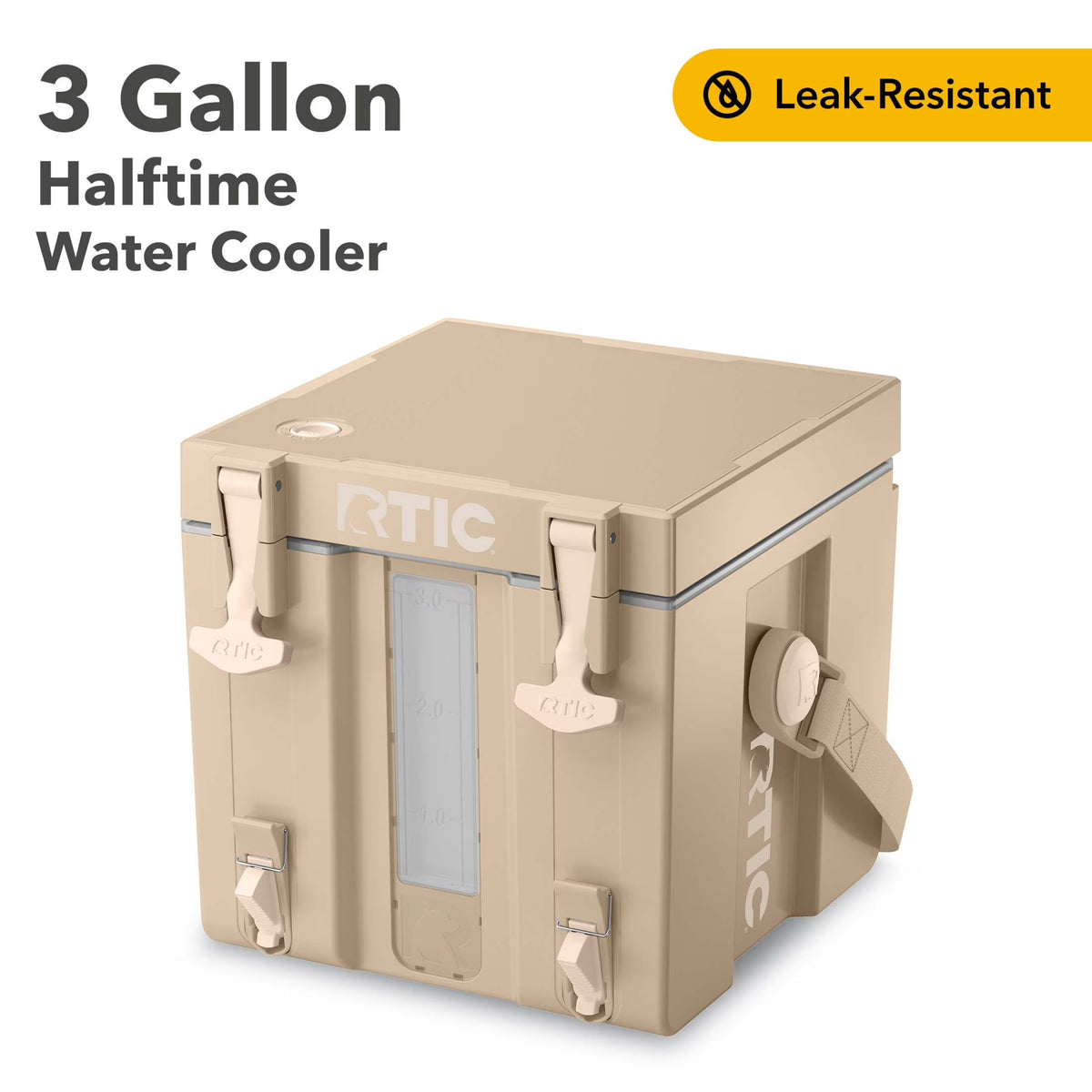 RTIC Halftime Water Cooler, 3 Gallon Hard-Sided Water Cooler, White