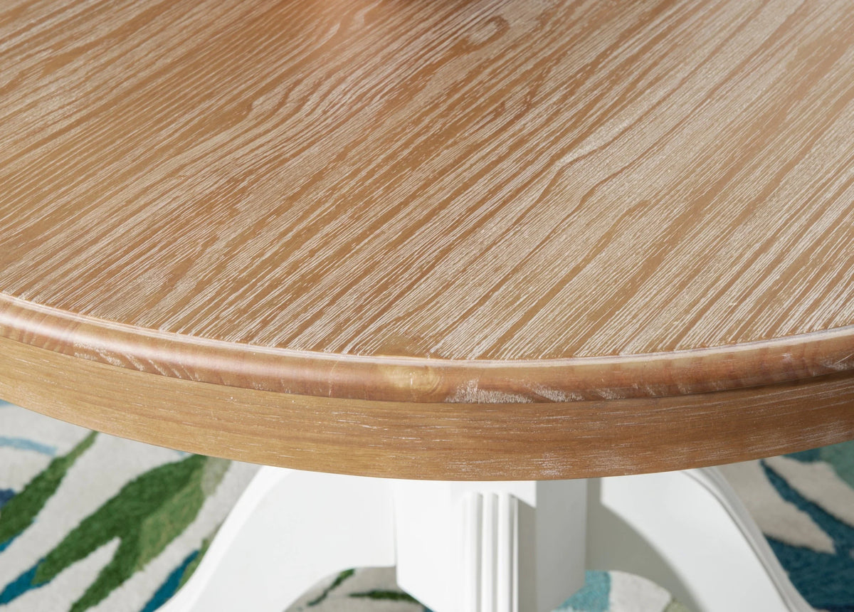 Linon Tobin  Pedestal Dining Table - Natural/White