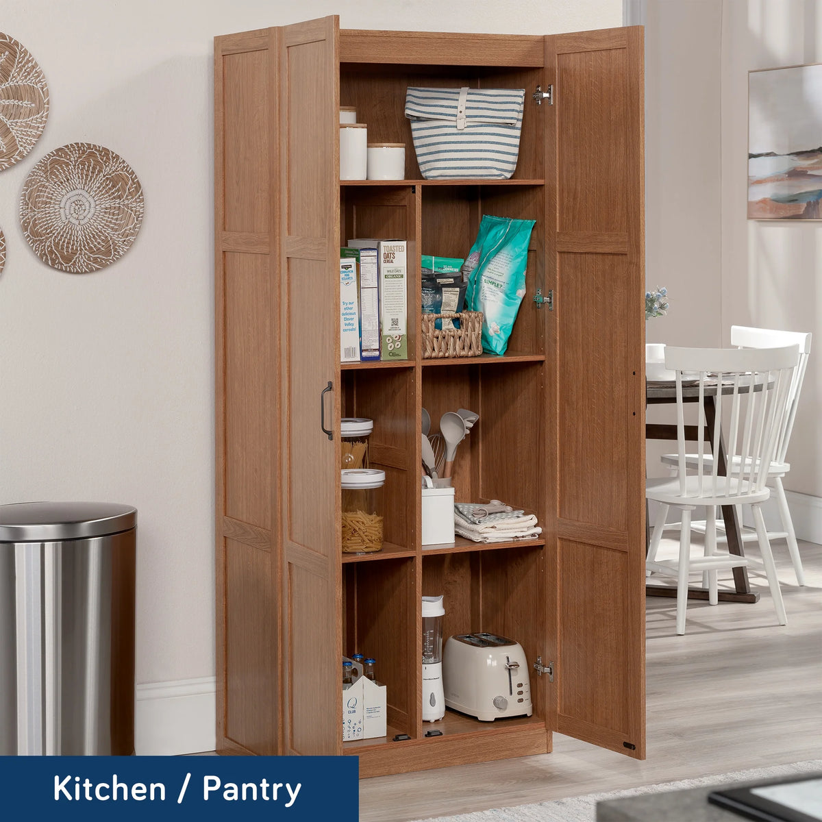 Sauder Select 2 Door Storage Cabinet, Reclaimed Pine Finish