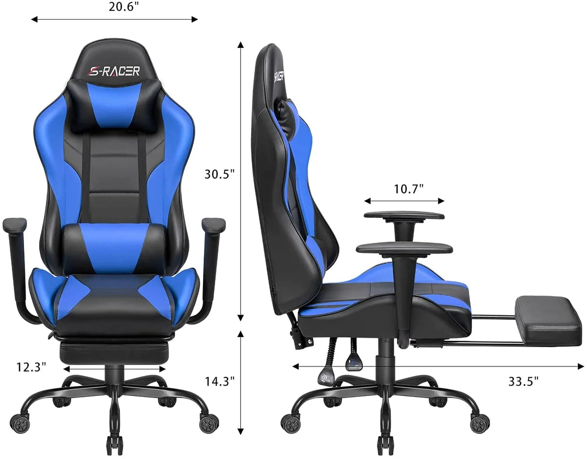 Lacoo High Back Gaming Chair Ergonomic Gaming Computer Chair,Black