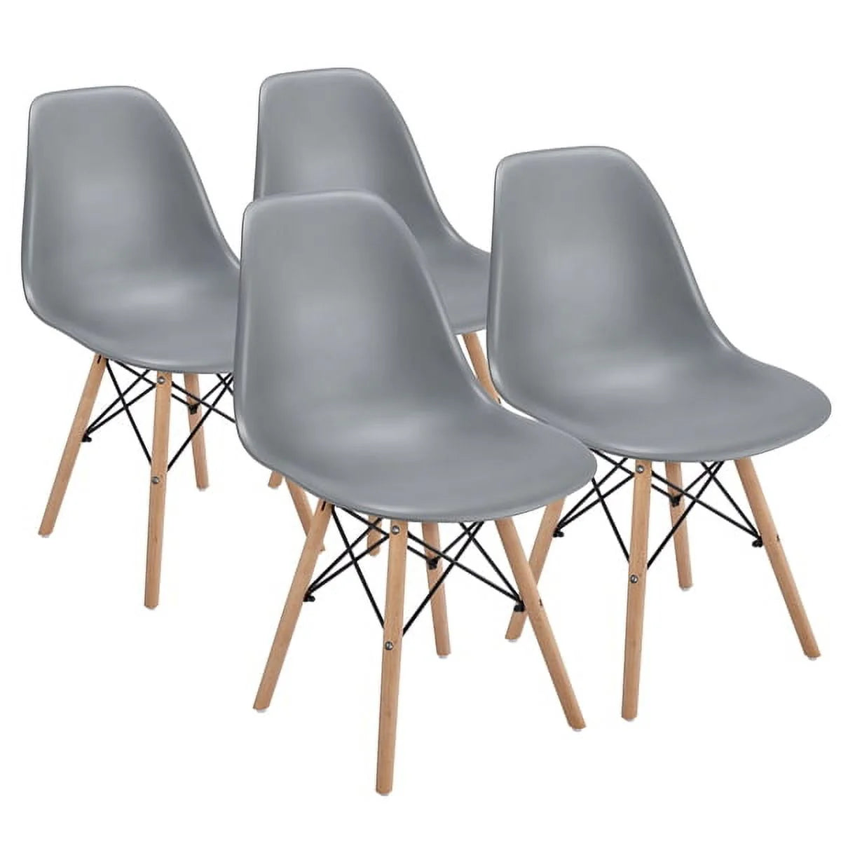 Topeakmart Set of 4 Modern Style Dining Chairs for Kitchen Dining Room, Black