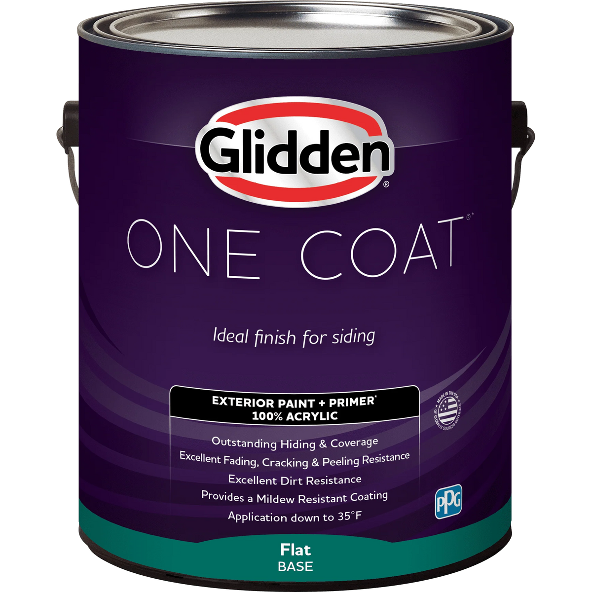 Glidden One Coat Exterior Paint and Primer, Bigfoot / Brown, Gallon, Flat