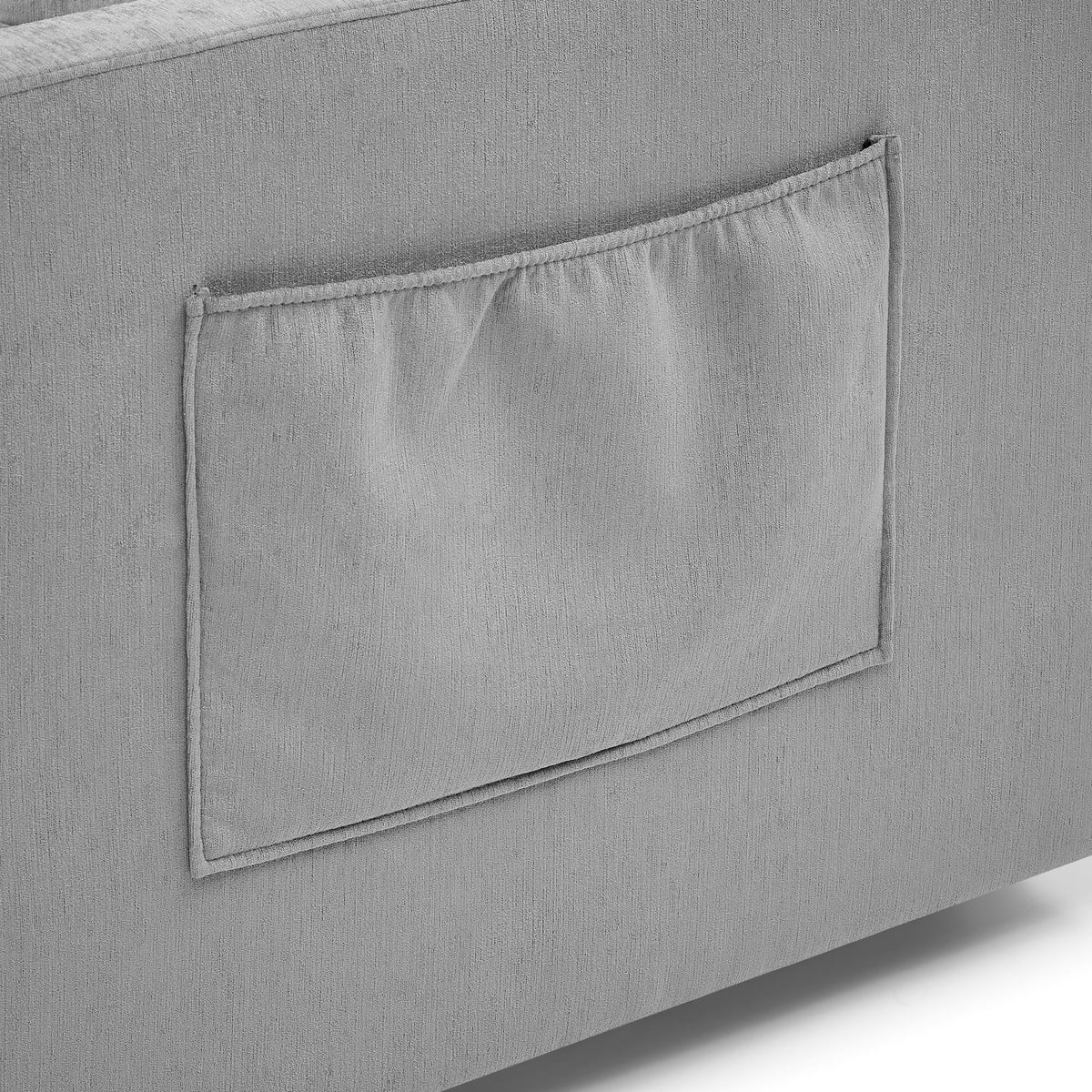 KINFFICT Small Sofa Bed, Modern Sofa Sleeper with Pull Out Bed, Upholstered Chenille Loveseat Sleeper for Living Room, Gray