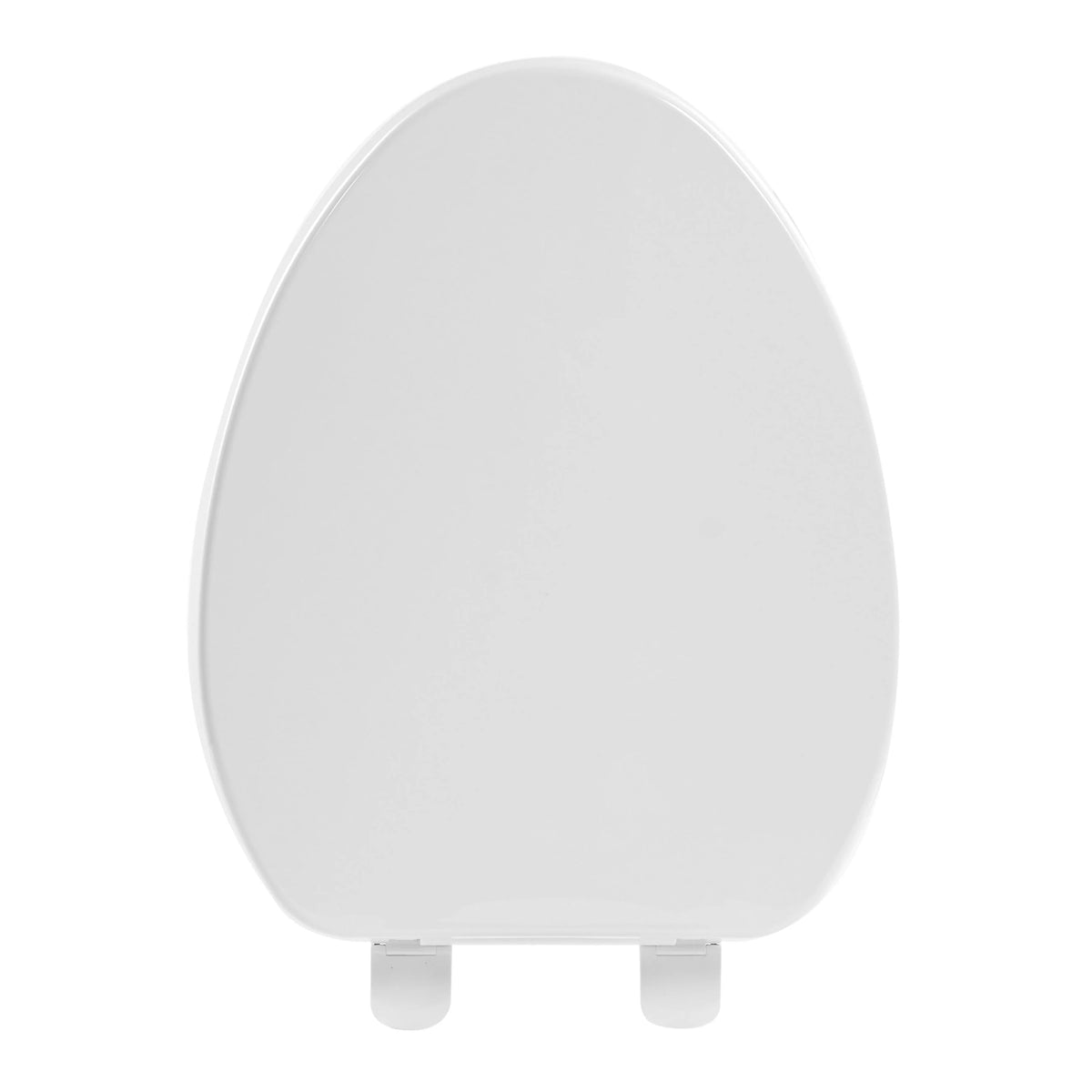 FBJ 400 Pound Slow Close Heavy Duty Oval Plastic Toilet Seat in White No Slam