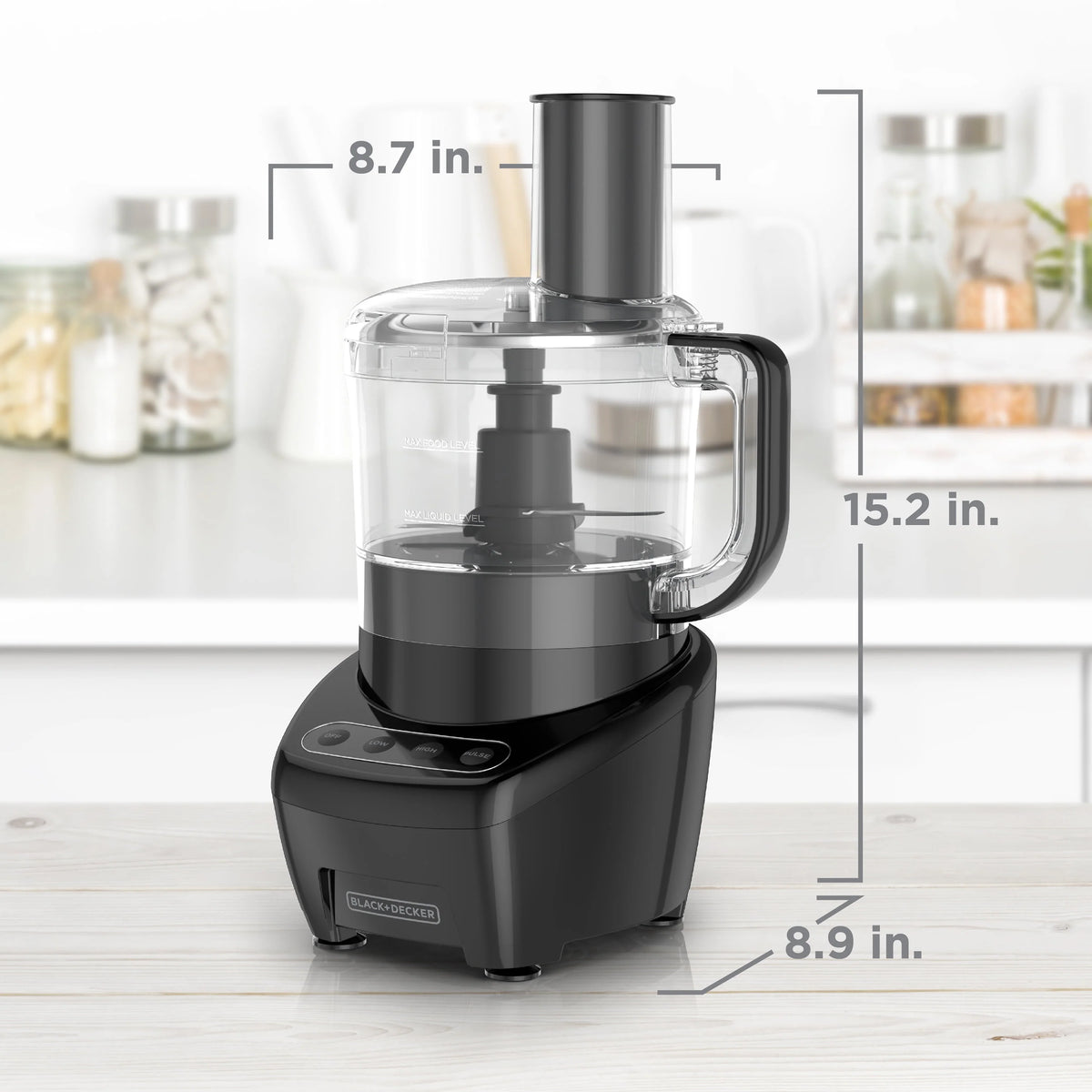 BLACK+DECKER Easy Assembly 8-Cup Food Processor, Black, FP4200B