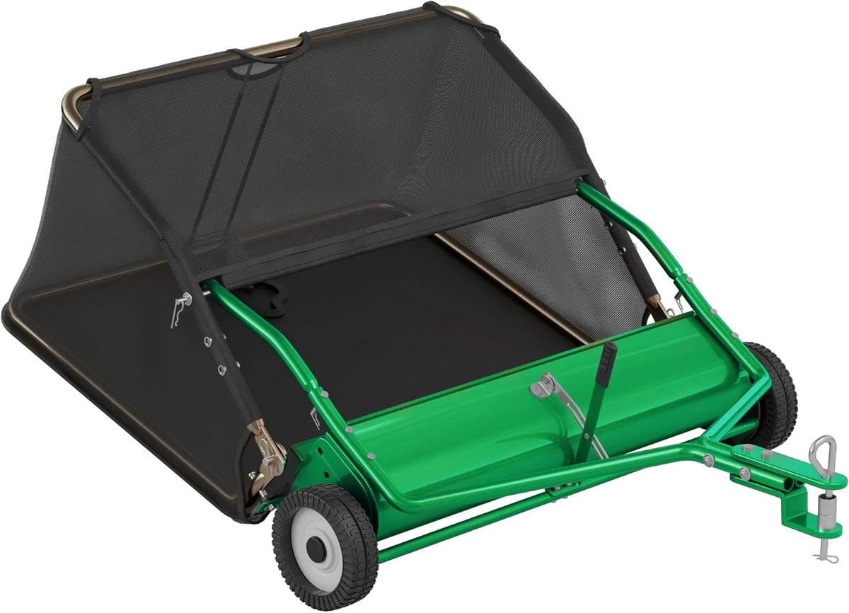 42" Tow Behind Lawn Sweeper Leaf Collector for Grass Lawn 18.55 cu. ft Capacity