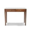 Meno 36" Rectangular Italian Carrara White Marble Console Table with Oak Leg