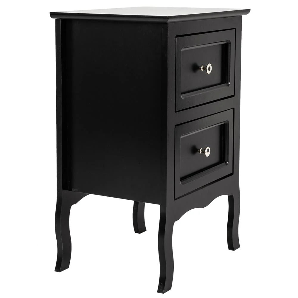 Ktaxon Nightstand,End Side Table Wooden Nightstand Bedroom Storage Cabinet with 2-Drawer,Country style Furniture