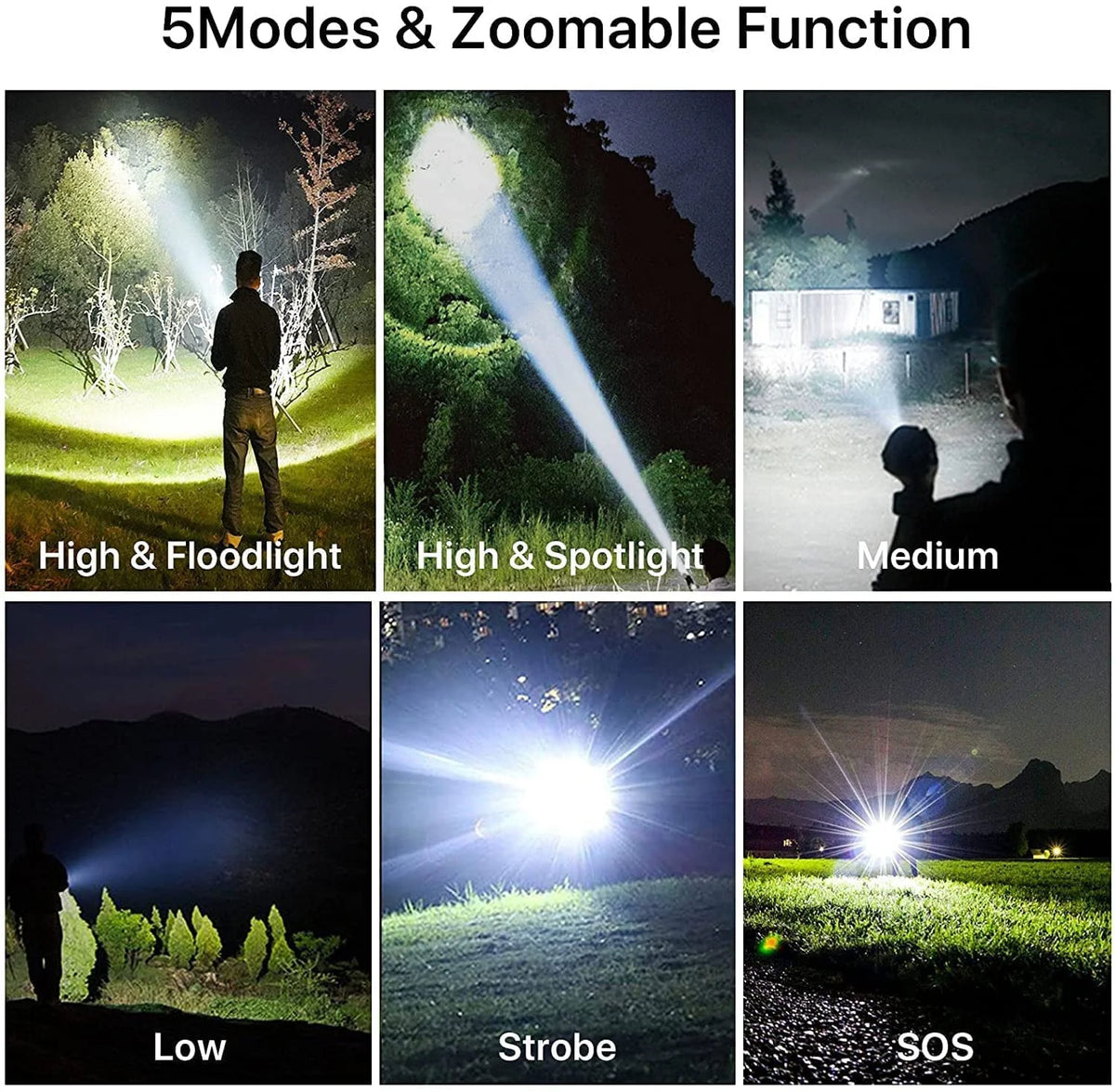 Maple Star 100000 High Lumens Rechargeable Powerful Waterproof Super Very Bright Flashlights