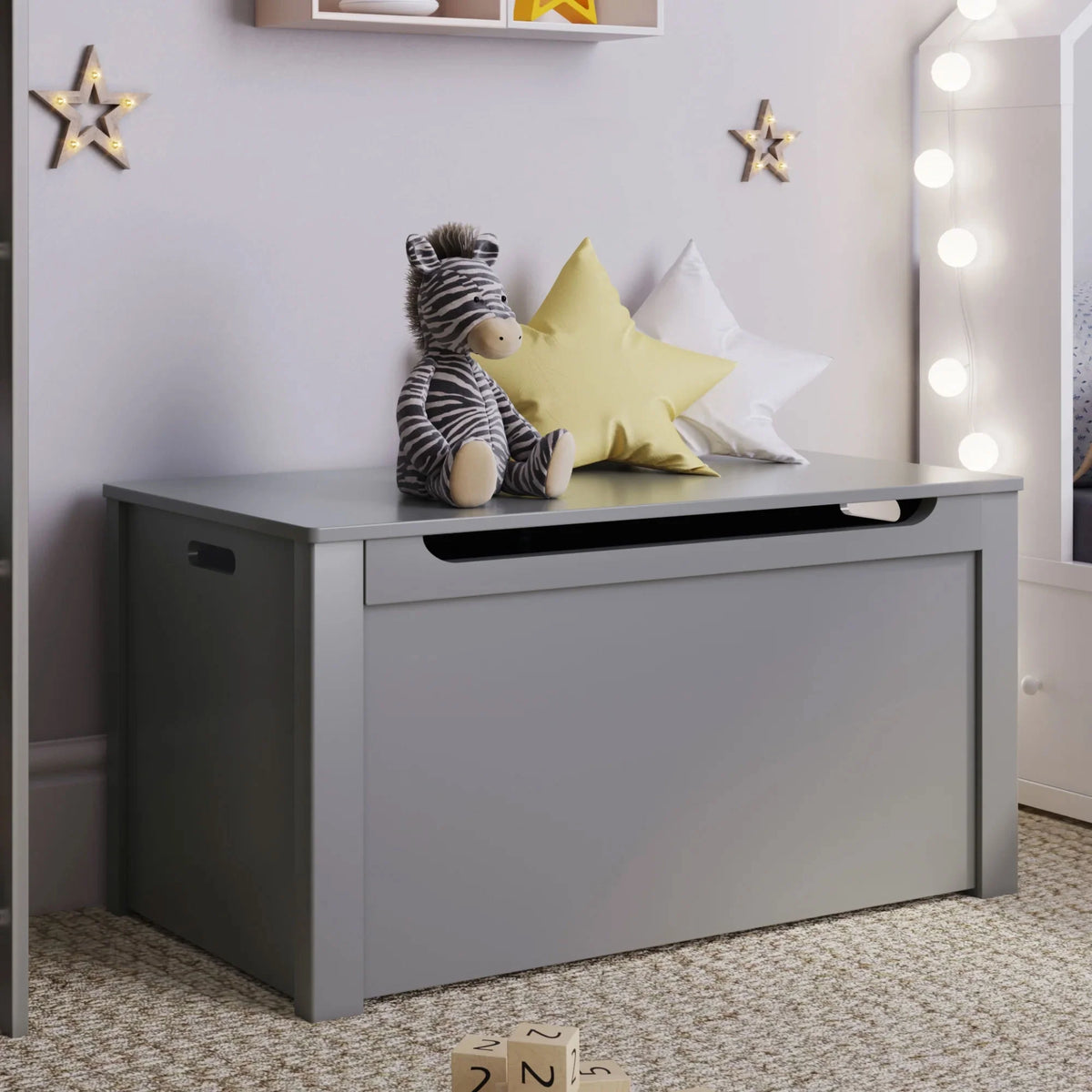 Sturdis Wooden Toy Box Spacious Storage for Home Organization, White