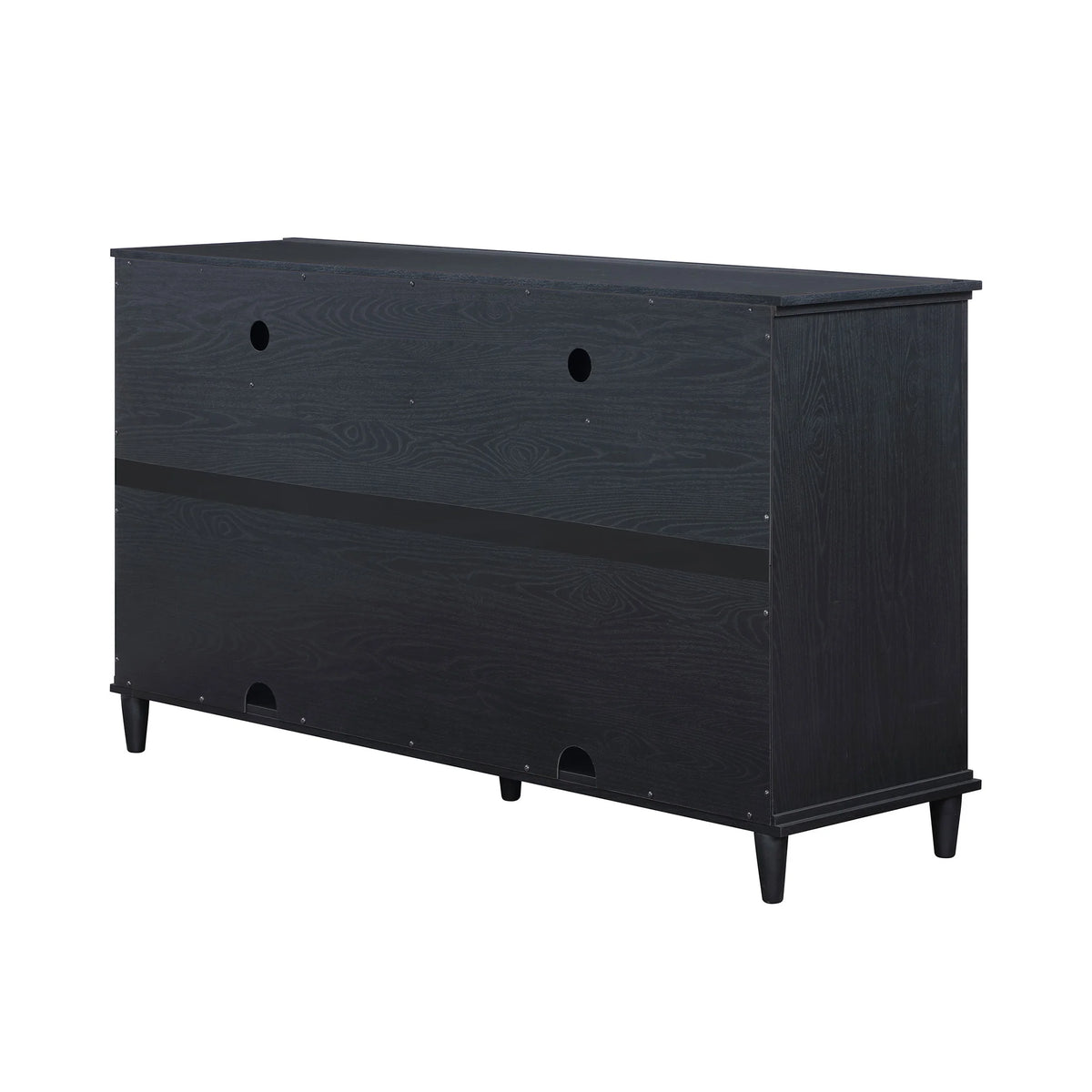 Beautiful Drew Rattan Media Console with Teched Away Drawer by Drew Barrymore, Warm Honey Finish