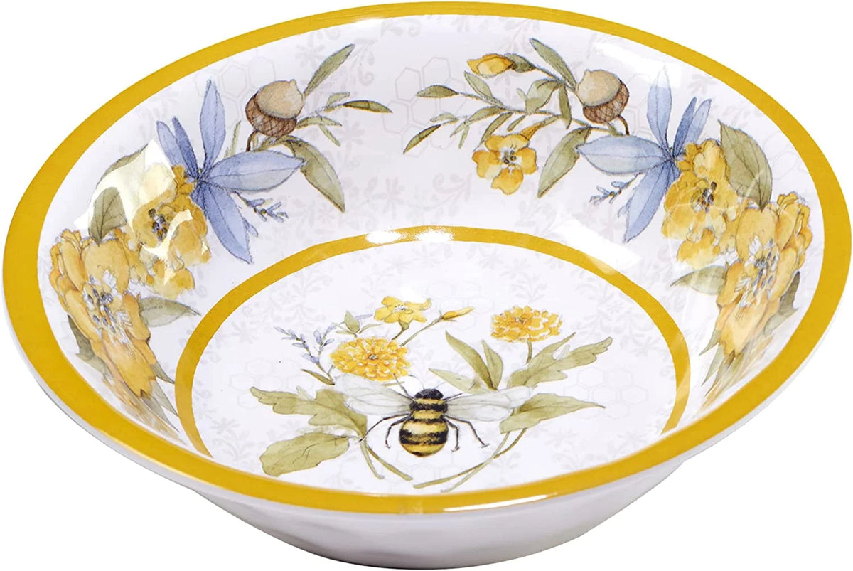 & Floral 12-Piece Melamine Dinnerware Set for 4,  Shatterproof Outdoor Tableware