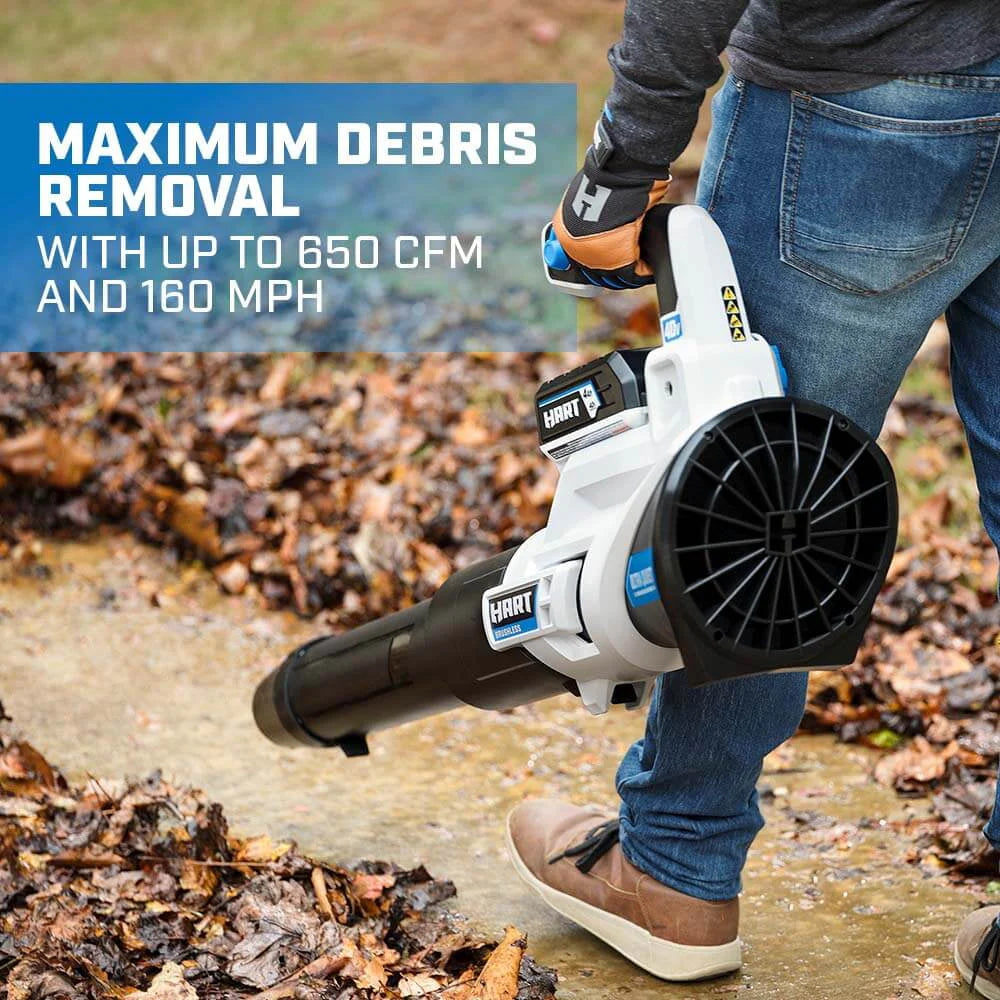 HART 40-Volt Cordless SUPERCHARGE Brushless 650 CFM Blower (1) 5.0 Ah Lithium Ion Battery