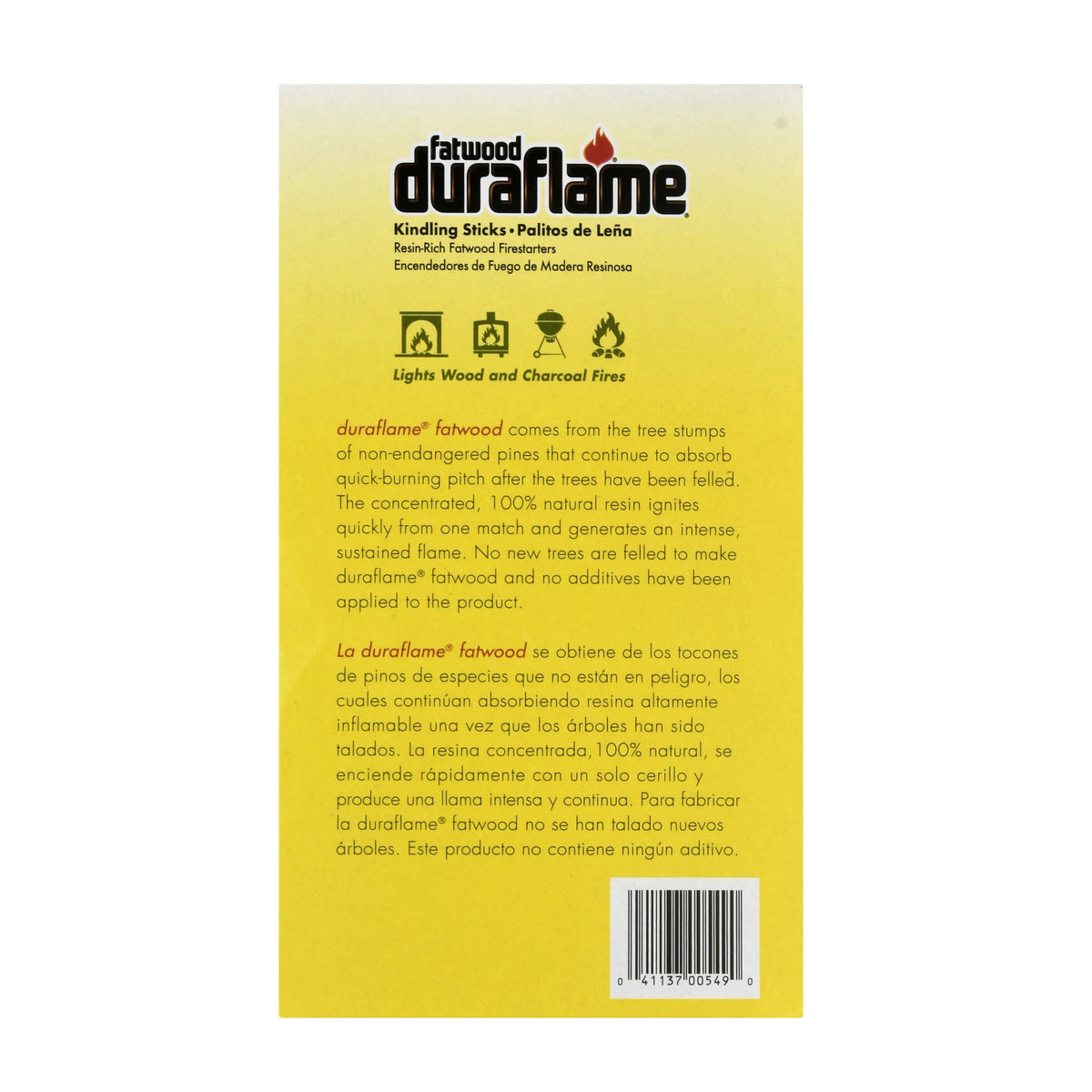 Duraflame Fatwood Fire Starters for Firewood or Charcoal, .125 Cu ft