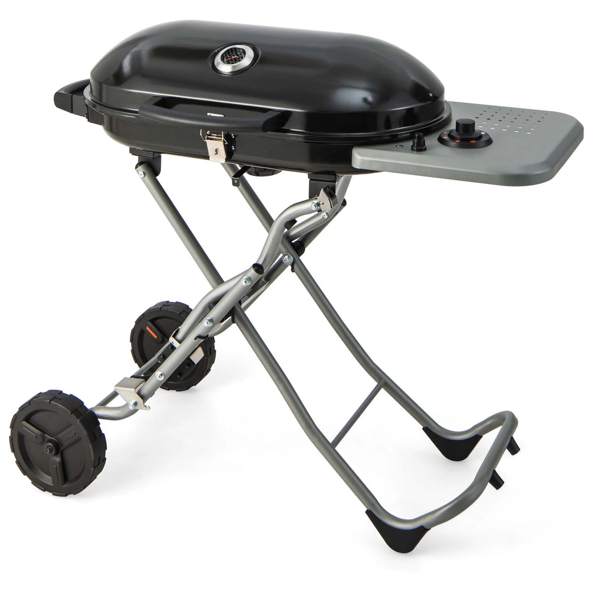 Costway Portable Propane Grill Folding Gas Grill Griddle with Wheels & Side Shelf