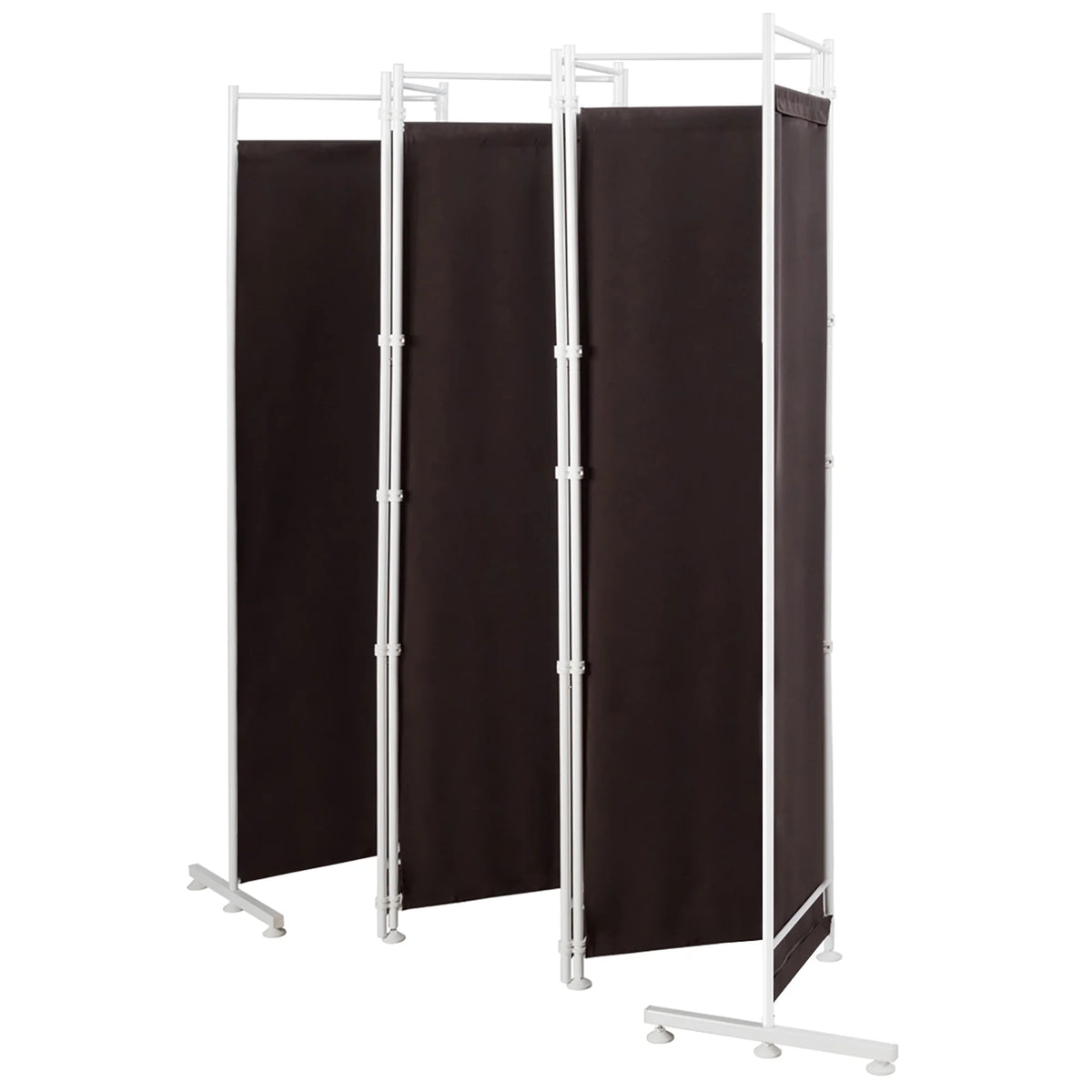 Costway 6-Panel Room Divider Folding Privacy Screen w/Steel Frame Decoration Brown