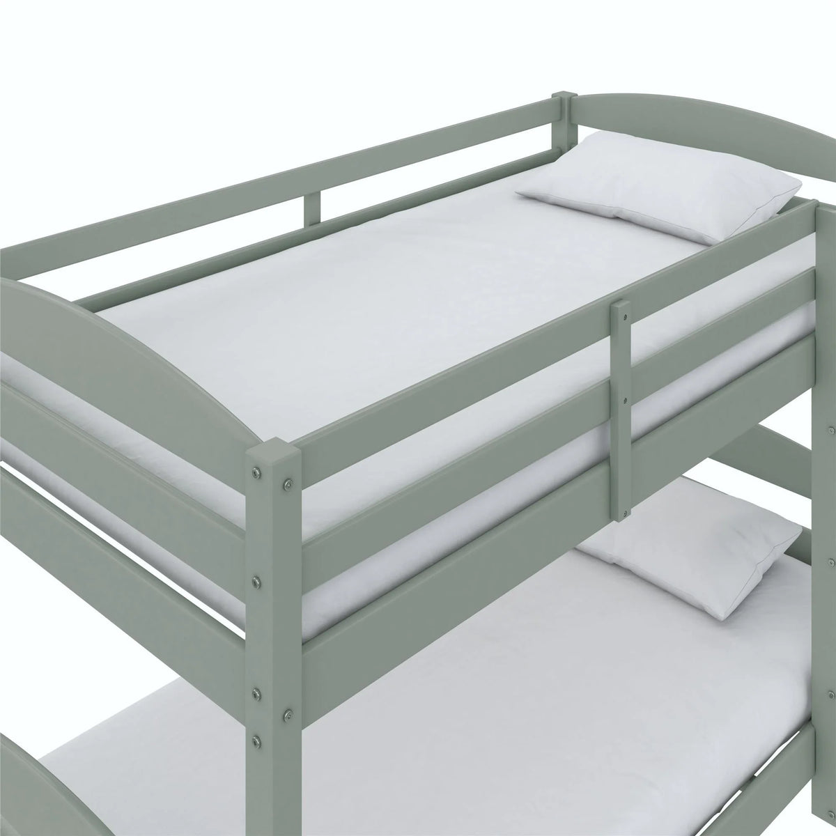 Better Homes & Gardens Leighton Solid Wood Twin-over-Twin Convertible Bunk Bed, Sage Green