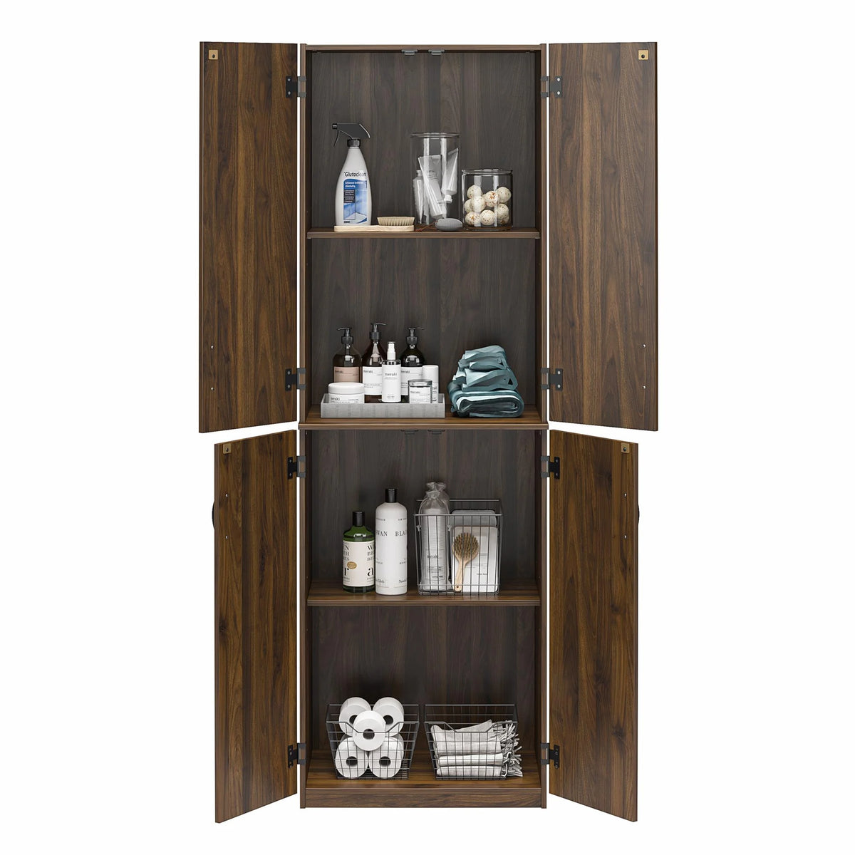 Mainstays 72" 4-Door Storage Cabinet, Espresso