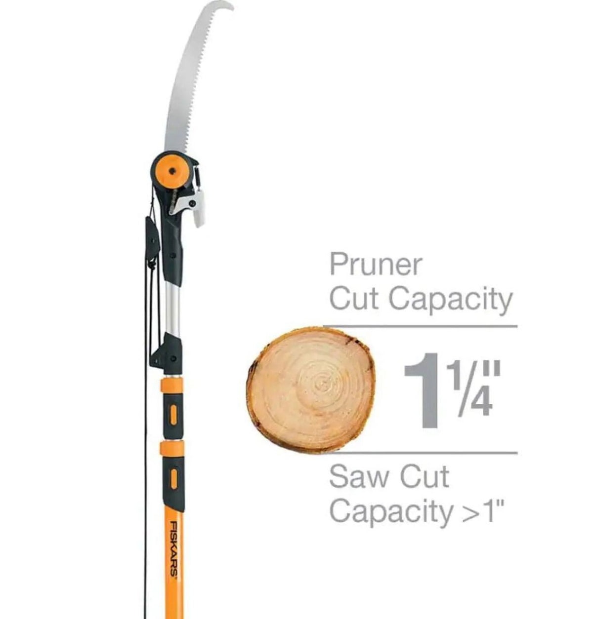 Fiskars 7 16' Chain Drive Extendable Pole Saw And Pruner