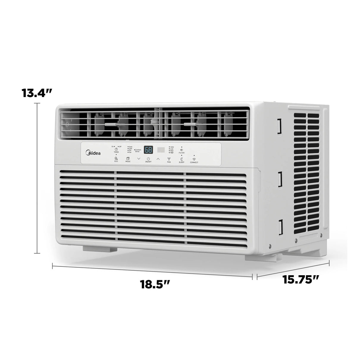 Midea 8,000 BTU 115V Smart Window Air Conditioner with Comfort Sense Remote, up to 350 Sq. ft., White, MAW08S1DWWT, New