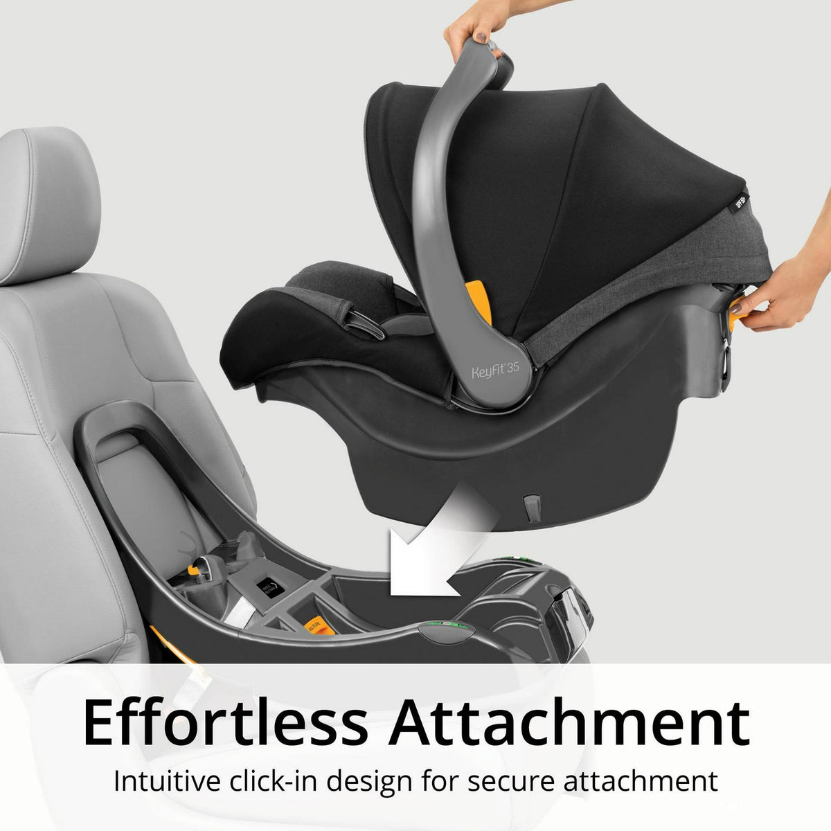 Chicco KeyFit 35 ClearTex 35 lbs Extended Use Infant Car Seat - Shadow (Black). New
