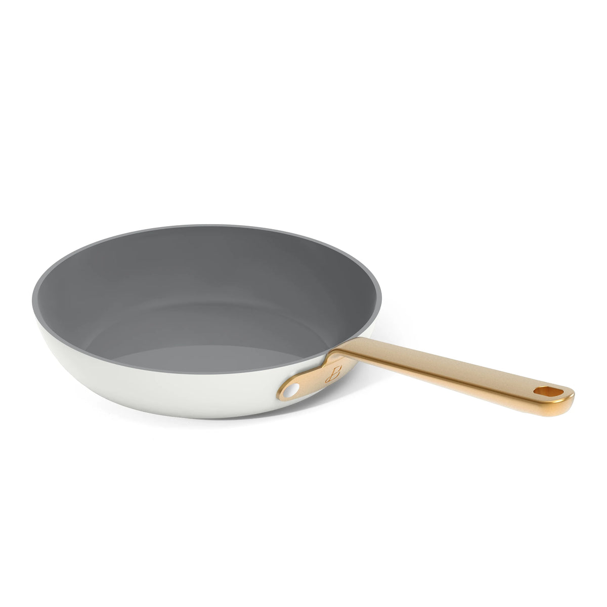 Beautiful 12pc Ceramic Non-Stick Cookware Set with Strainer Lids, White Icing by Drew Barrymore