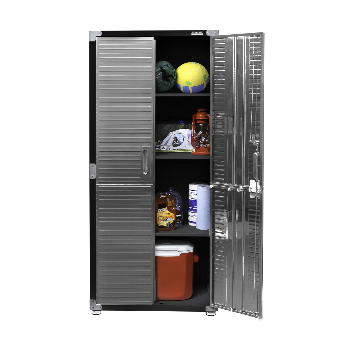 Seville Classics UltraHD? Steel Body Lockable Storage Cabinet Organizer Locker Shelving Unit, Graphite, 30" W x 18" D x 72" H
