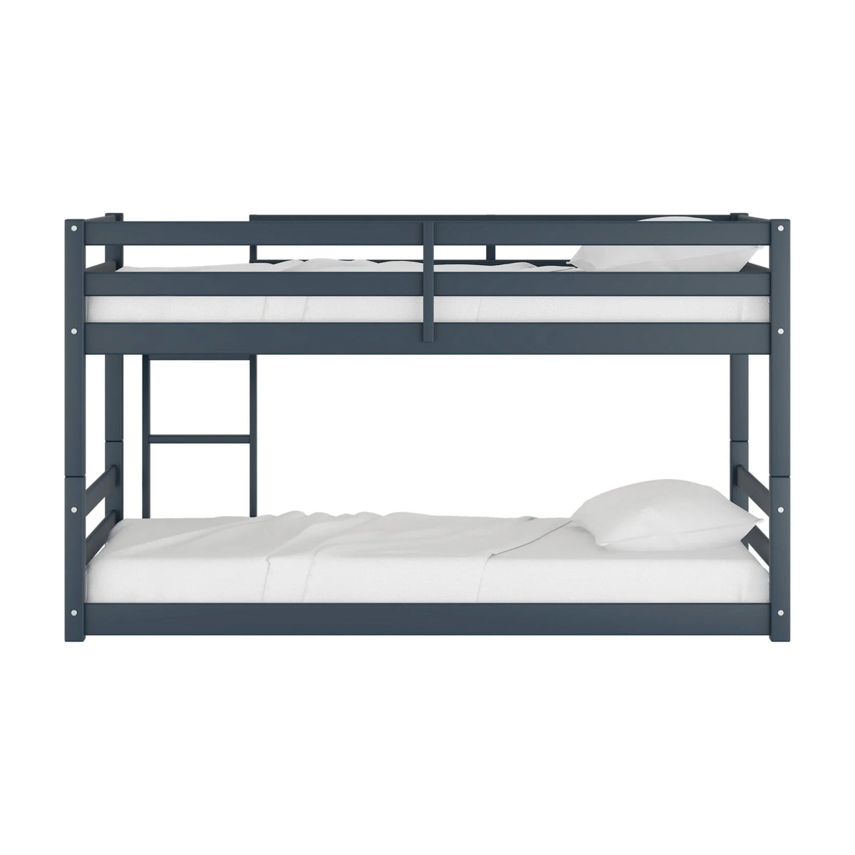 Campbell Wood Twin over Twin Floor Convertible Bunk Bed, Navy