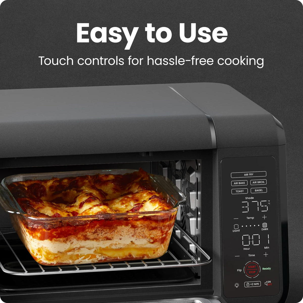 Chefman EasyAir 15 Qt. Toaster Oven Air Fryer, 5 Cooking Functions & 450��F Max Temperature �C Black