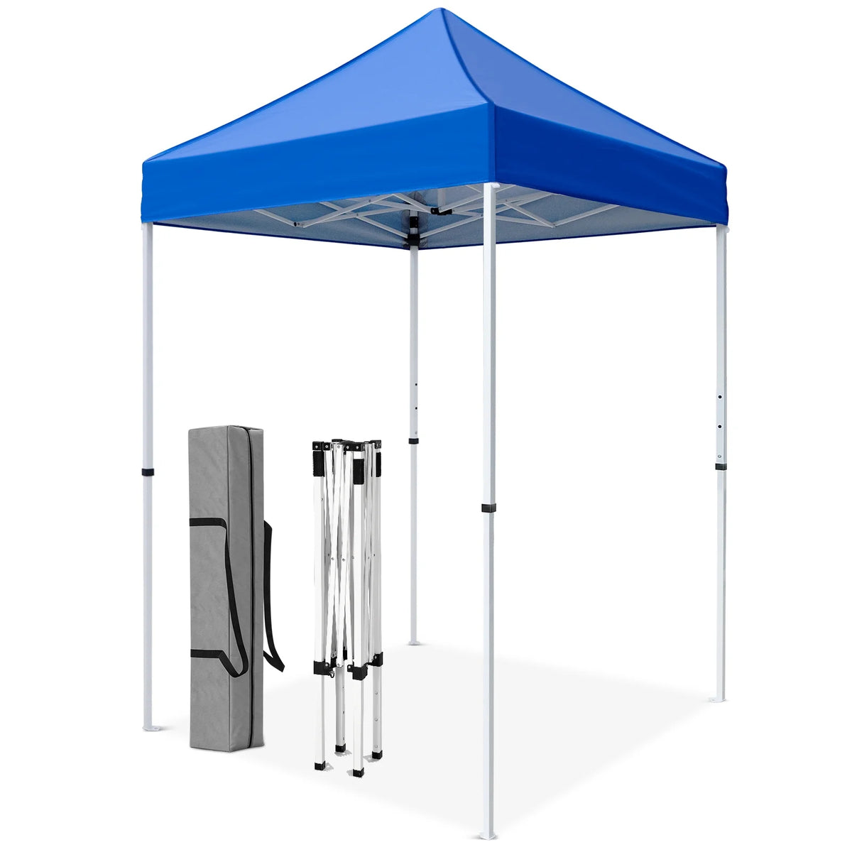INTER HUT 5x5 Outdoor Pop up Canopy Gazebo, Instant Easy Set up Outdoor Canopy Commercial Fair Shelter, Beige