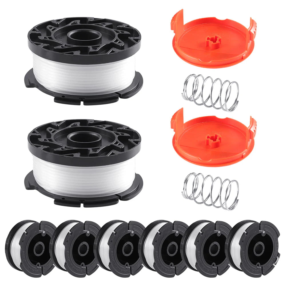 10 Pack String Trimmer Replacement Spool Compatible with BLACK+DECKER, 240ft 0.065" AF-100 Autofeed Replacement Spools - Compatible with Black+Decker String Trimmers(8-Line Spool + 2 Cap+2 Spring)