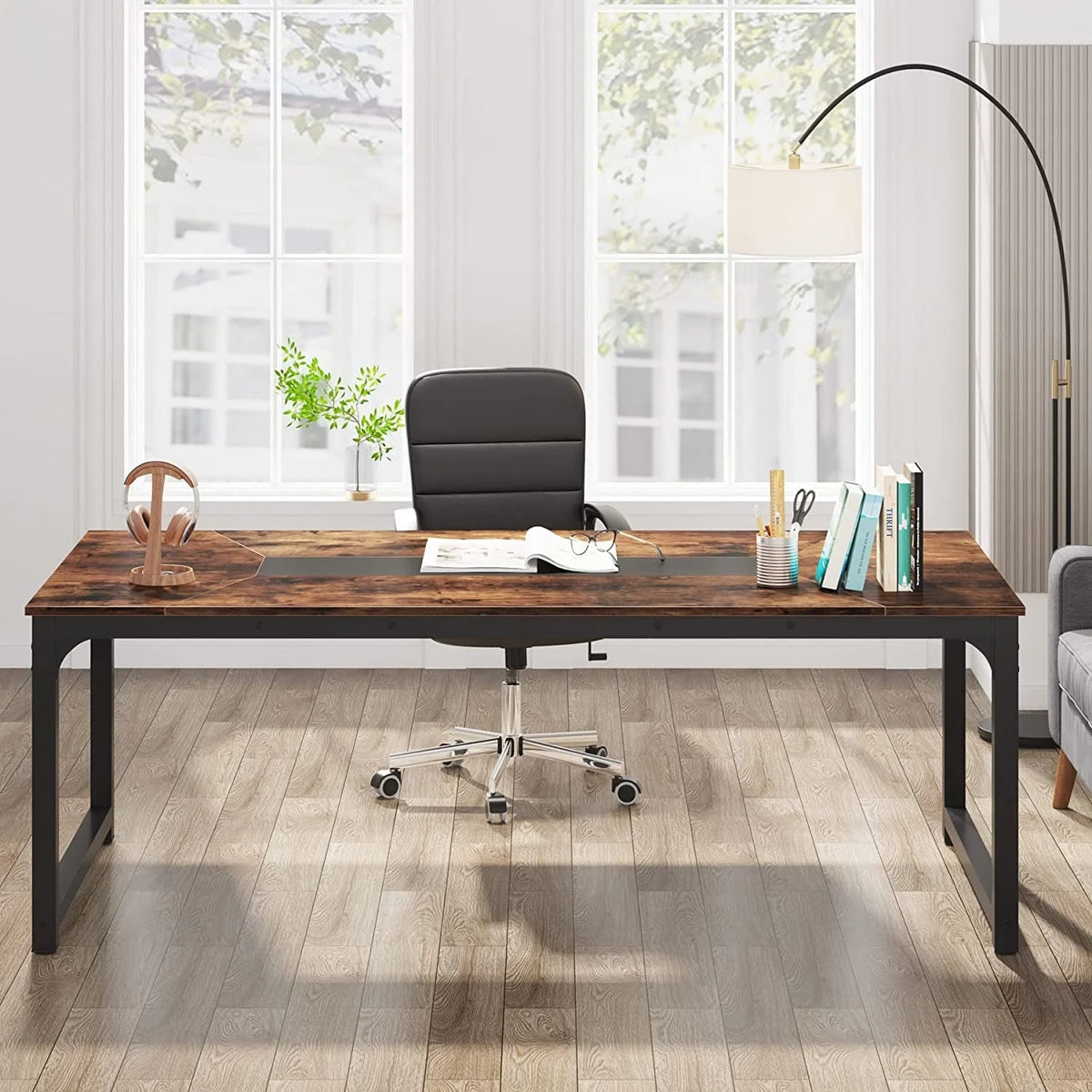 Large Simple Computer Desk Office Computer Table Writing Table for Home Office 63" L x 31.5" W x 29.5" H - Off White