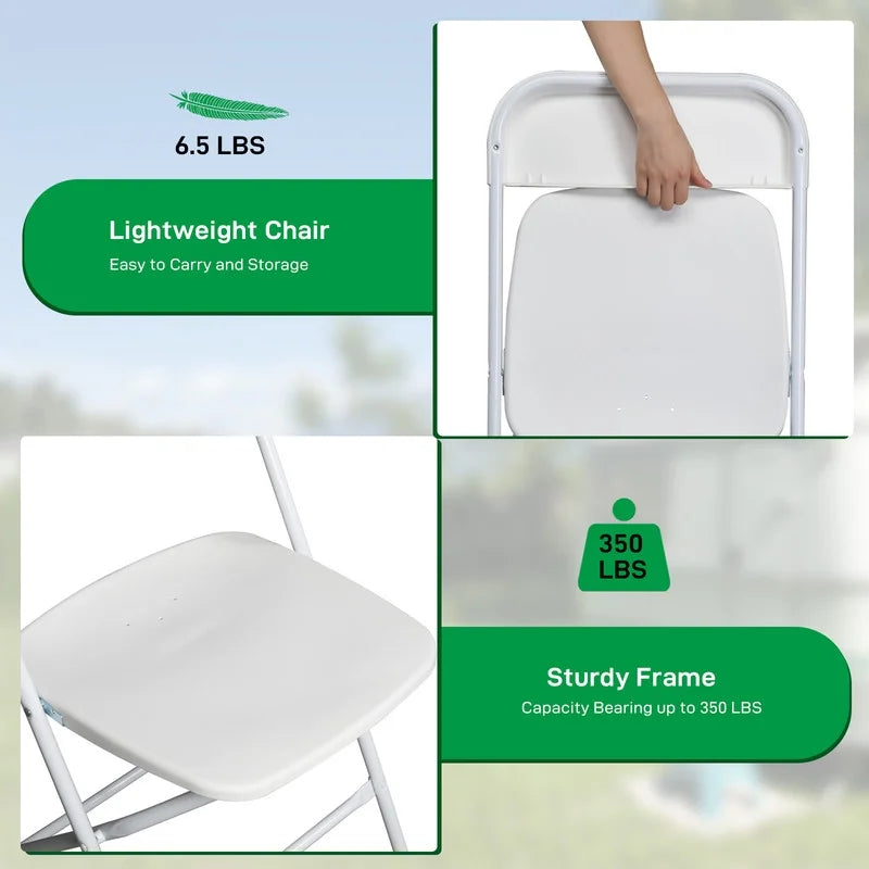 Gundir 6pcs Elegant Foldable Iron & PVC Chairs for Convention & Exhibition Gray