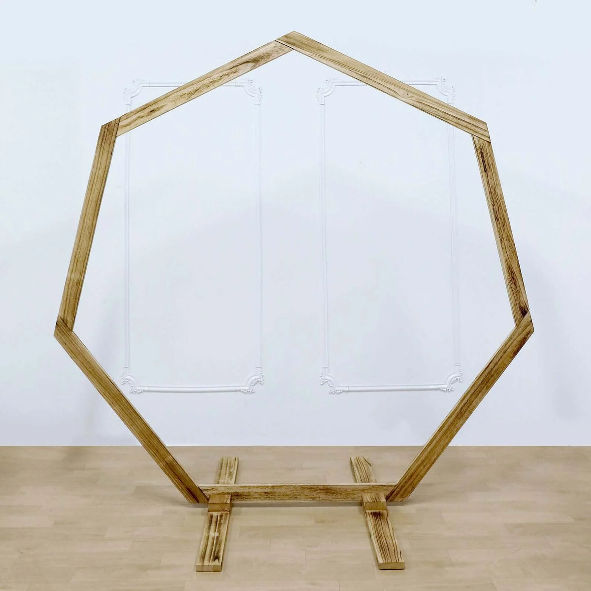 Efavormart 7FT Rustic Square Wedding Arch Wooden Backdrop Stand, Wedding Ceremony Arch - Brown