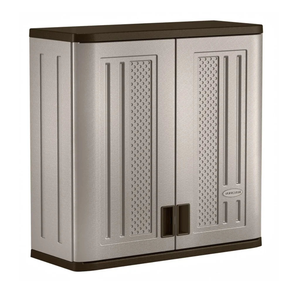 Suncast 2-Shelf Resin Base Cabinet, Platinum Metallic