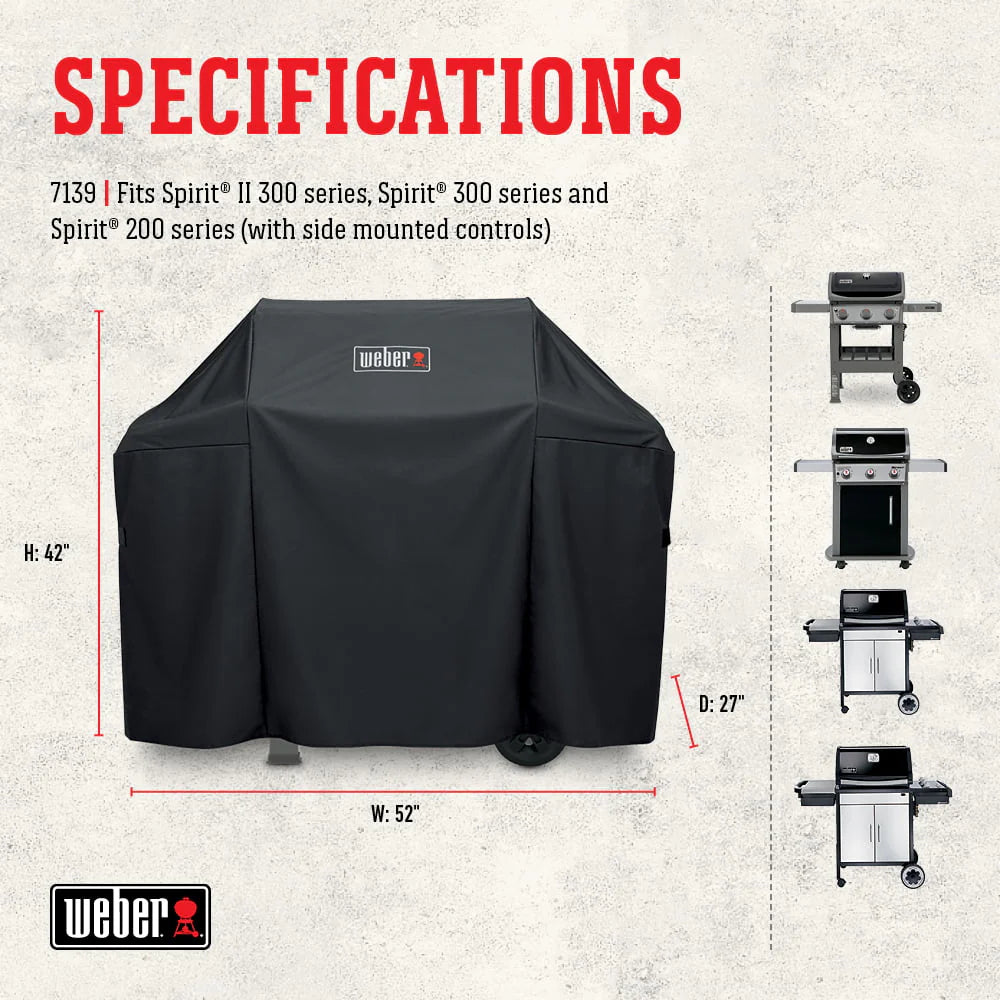 Weber Spirit II 3 Burner Series Gas Grill Premium Cover