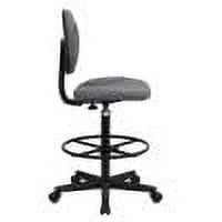 Emma  Oliver Black Fabric Drafting Chair (Cylinders: 22.5"-27"H, 26"-30.5"H)